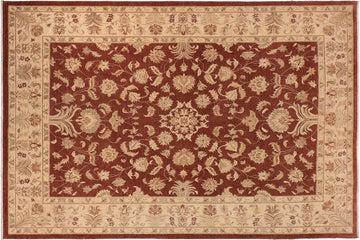 handmade Traditional Kafkaz Chobi Ziegler Brown Tan Hand Knotted RECTANGLE 100% WOOL area rug 10 x 14